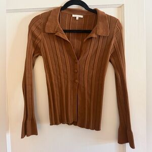 Women's Tan Ribbed Sweater Top